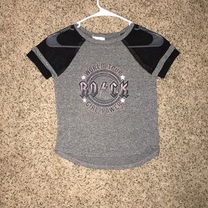 Girls Mesh Shouldered Tee